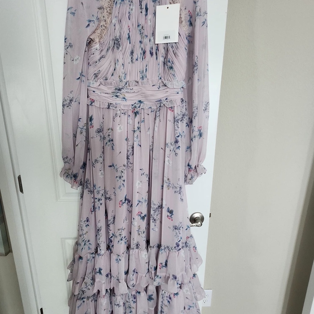 Mac duggal Floral Pink Maxi Dress  10893 - Picture 8 of 9